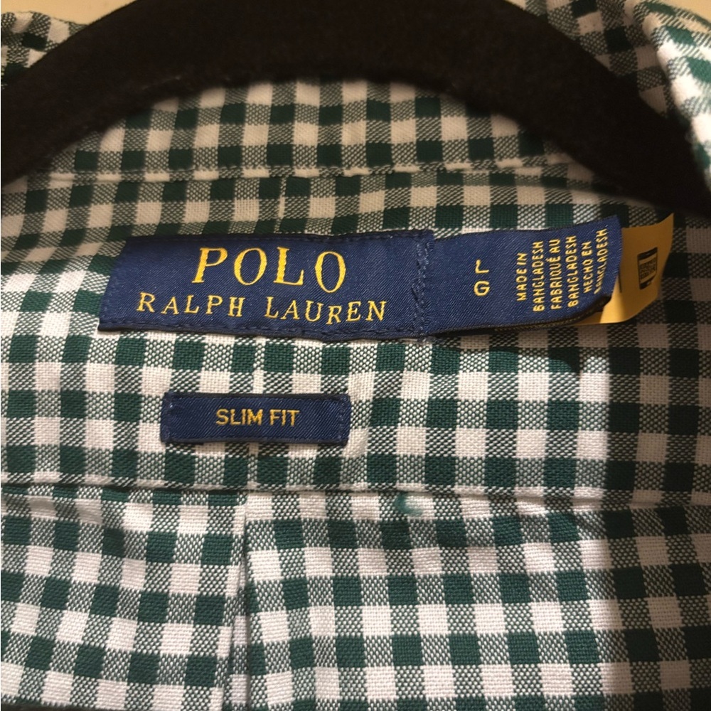Polo by Ralph Lauren Green Checkered Men's Shirt